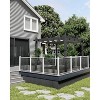Garvee 10x10ft Outdoor Aluminum Pergola with Retractable UV Canopy Water Resistant Gray Frame Blue Curtains - 4 of 4