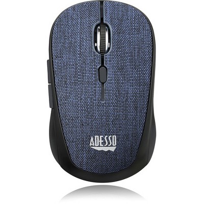 Adesso iMouse S80L - Wireless Fabric Optical Mini Mouse (Blue) - Optical - Wireless - Radio Frequency - Blue - USB - 1600 dpi - Scroll Wheel