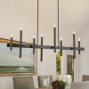 LLHZSY Linear Pendant Chandelier 56 7/10" Wide Modern 8-Lights Candlestick Fixture for Dining Room House Kitchen Island -Black+Gold/Black/Gold - 2 of 4
