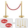 TinyHomie Stainless Steel Posts with Velvet Ropes for Events, Hotels, and Theaters - 2 of 4