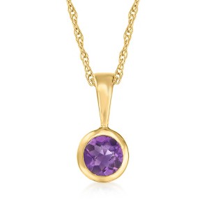 Pure Collection by Ross-Simons 0.21 Carat Amethyst Pendant Necklace in 14kt Yellow Gold - 1 of 4