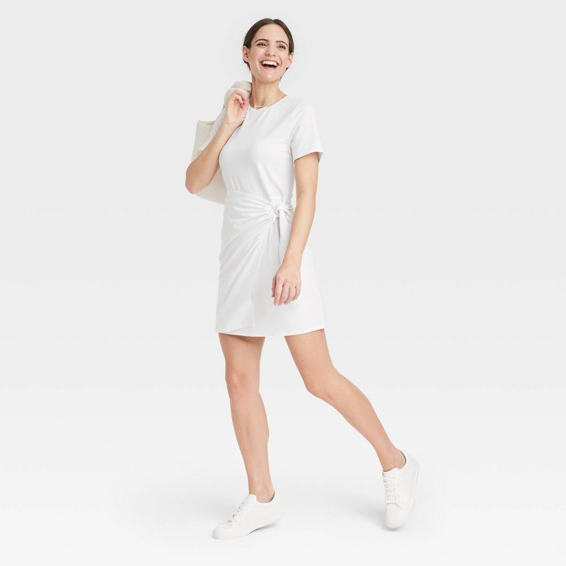 Women's Short Sleeve Mini T-Shirt Wrap Dress - A New Day™, 4 of 11