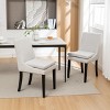 Set of 2 Dining Chairs, Upholstered Kitchen Chairs With Solid Wood Legs,Armless Dining Chairs,Indoor Furniture-Cuddlewood - 2 of 4