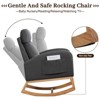 Rocking Chair Nursery, Glider Rocking Chair with  Wood Legs, High Backrest Rocking Accent Chair - 4 of 4
