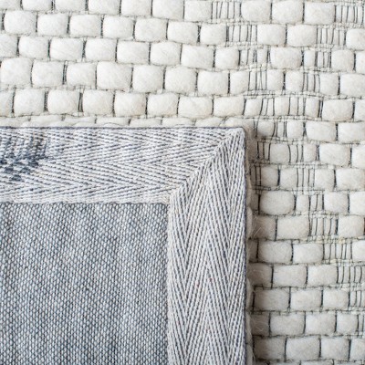 Ivory Geometric Flat Woven Wool Synthetic Rug, 3' x 5'