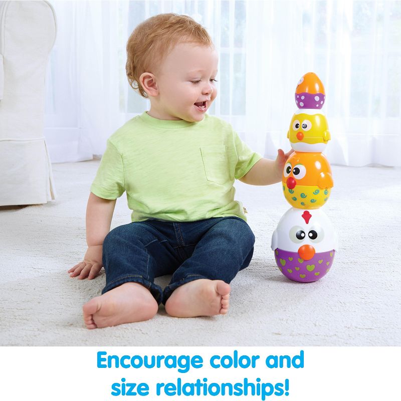 Kidoozie Chicken n' Egg Stackers, 8 Piece Set, Stacks Over 12" Tall, Playful and Colorful for Children 9-24 months, 5 of 8