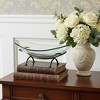 HomeRoots 17" Clear And Black Glass And Metal Oval Decorative Bowl With Stand - 2 of 4