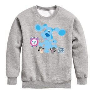 Boys' - Blue's Clues & You! - Blue Clues Crew Graphic Long Sleeve Fleece Sweatshirt - 1 of 4