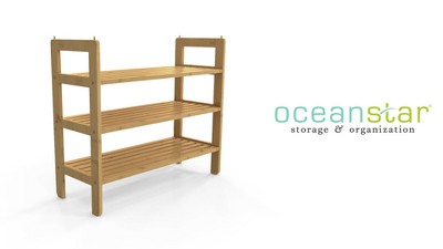 Natural Bamboo 3-Tier Stackable Shoe Rack