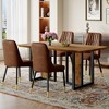 NicBex Dining Table Set for 4 Kitchen Table Wood-Textured MDF Dining Table Set with 4 Brown Suede Chairs for Dining Room - 3 of 4