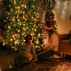 SUGIFT 7.5Ft Pre-Lit Flocked Hinged Artificial Christmas Tree with 400 Warm White LED Lights and 1075 Branch Tips - 2 of 4