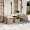vidaXL 10 Piece Patio Sofa Set with Cushions Beige and Cream Poly Rattan - Without Storage - 2 of 4