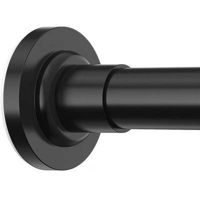 Shower Curtain Rod, Adjustable 32-61 Inch Spring Tension, Rust-Resistant and Non-Slip Stainless Steel Rod, No Drilling Required, Black