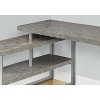 Monarch Specialties Computer Desk Home Office Corner Left Right Set-Up Storage Shelves  L Shape  Metal Laminate Grey Silver Contemporary Modern - 3 of 4