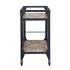 NicBex Mobile Kitchen Island Cart Metal Frame Kitchen Carts on Wheels with Storage, 2-Tier Shelves and Bottles Rack for Kitchen, Black - 2 of 4
