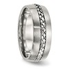 Black Bow Jewelry 8mm Stainless Steel Braided Center Domed Standard Fit Band - 4 of 4