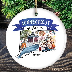 Artistic Connecticut State Themes and Landmarks Christmas Ornament  3 - 1 of 4