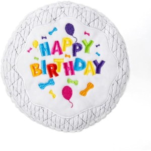 TrustyPup Tough 'N Fun Birthday Cake Squeaky Plush Dog Toy, Chew Guard Technology - White, Large (71150) - 1 of 1