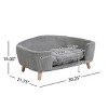 30" Elevated Small Dog Bed Frame with Corduroy Cushion,Modern Pet Sofa With Wooden Legs for Dogs-LAOTIES - 4 of 4