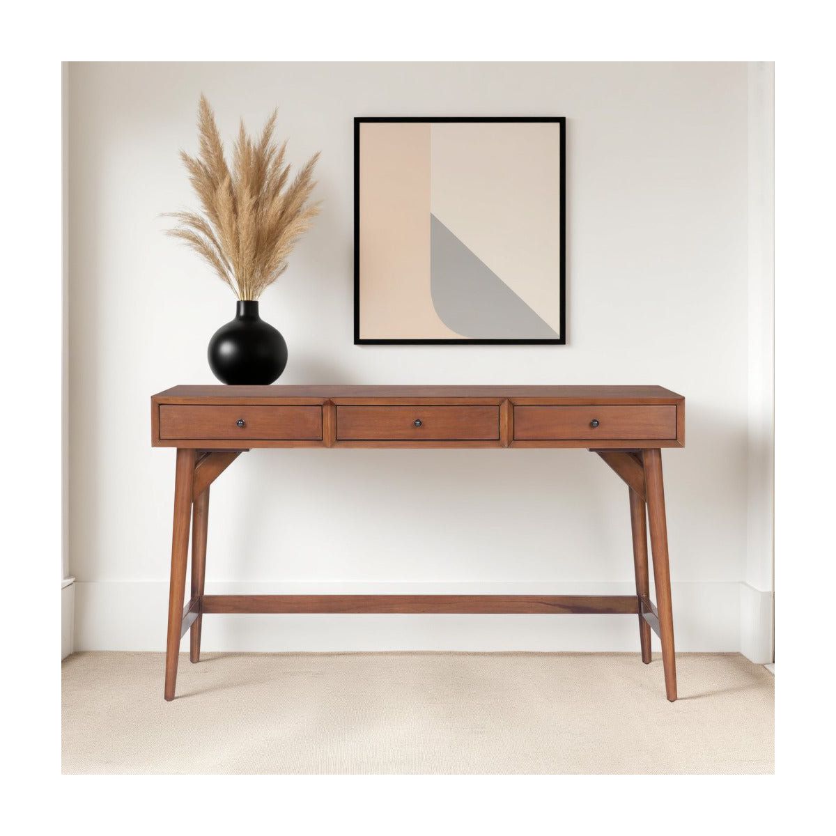 Flynn Large Mid-Century Desk in Chestnut | Alpine Furniture