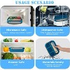 LunaLulinlk Bento Box, 1300ml Lunch Box Container with 4 Compartments, Fork, Leak-proof, Microwave/Dishwasher/Freezer Safe (Blue) - 3 of 4