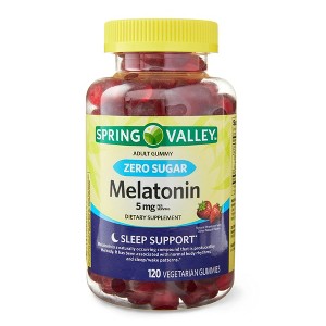 Spring Valley Zero Sugar Melatonin Sleep Support Gummies, 5 mg, 120 Count - Vegetarian & Sugar-Free - 1 of 4