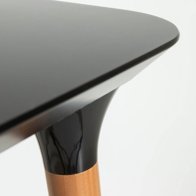 Black and Cinnamon Wood Office Desk with Drawer