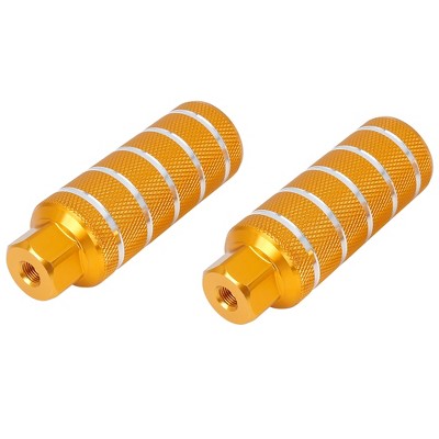 Details about   Pair Aluminum Alloy Stripe Cylinder Bike Axle Rear Foot Pegs Footrests Orange 