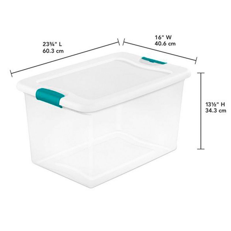 Sterilite 64 Qt Latching Box Large Stackable Clear Plastic Storage Totes, 6 Pack & Deep Clip Container Bins for Organization and Storage, 4 Pack, 5 of 7