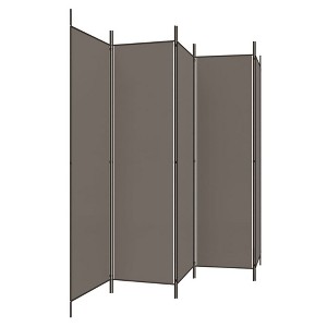 vidaXL 5-Panel Room Divider/Partition Screen - Anthracite Color, Breathable and Durable Fabric Material, Foldable, Ideal for Home or Office Use - 1 of 4