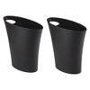 Umbra Skinny Sleek & Stylish Bathroom Trash, Small Garbage Can Wastebasket, 2 Gallon Capacity, Black - 2 of 4