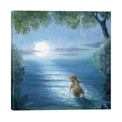 18" x 18" x 0.75" Isabella and The Moon by David Joaquin Unframed Wall Canvas - iCanvas