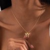 Gold Bow Pendant Necklace for Women, 14K Gold Plated CZ Bead Choker Christmas Gift - 2 of 4