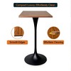 LeisureMod Verve 24" Sqaure Bar Height Dining Table - Modern MDF Top with Black Pedestal Base Counter Height Table for Kitchen, Home, and Pub - 4 of 4