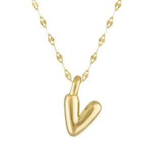 Junior Jewels 14K Gold Over Sterling Silver Initial Bubble Necklace, A-Z - 1 of 2