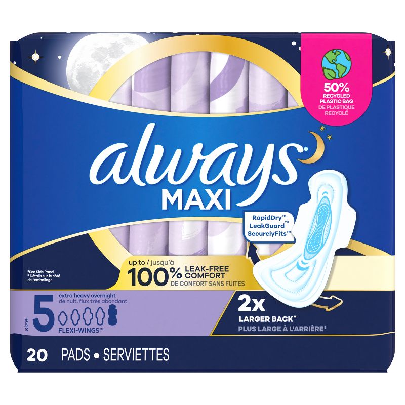 Always Maxi Extra Heavy Overnight Pads - Size 5, 3 of 13