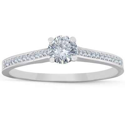 Pompeii3 1/3 Ct Solitaire Diamond Engagement Ring 14k White Gold - Size ...