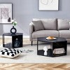 INFURNIC Coffee Tables Minimalist Hexagonal Coffee Table Set of 2 Black and White MDF with Multifunctional Storage, Black, 29.13"*26.38"*7.48" - 4 of 4
