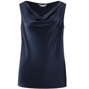 INSPIRE CHIC Women's Office Sleeveless Cowl Neck Satin Elegant Dressy Blouse - 1 of 4