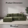 108" Cloud Sectional Couch with L-Shape Chaise, Modern Corduroy Modular Sofa with Deep Seat, Boneless Cloud Couches for Living Room Bedroom - 2 of 4
