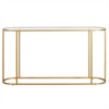 54 in. Brass Metal Console Table - Henn&Hart - 2 of 4