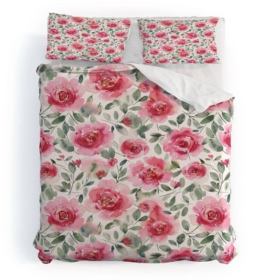 Deny Designs 3pc King Ninola Design Charming Nostalgia Soft Romantic Duvet and Sham Set