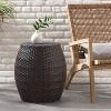 MOEPISY Outdoor Wicker 14.00 inch Patio Side Table, Brown - 2 of 4