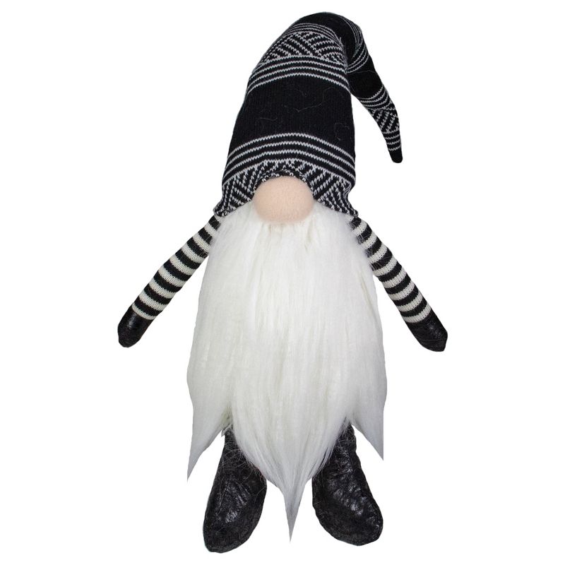 Northlight 28" Black and White Gnome Plush Tabletop Christmas Decoration, 1 of 5