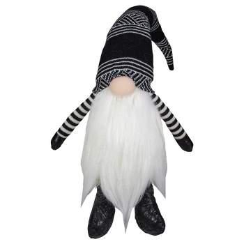 Northlight 28" Black and White Gnome Plush Tabletop Christmas Decoration