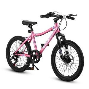 CAVINAS 20IN Kids Bike Mountain Bike with 7 Speed System, Kids' Bicycles with Front Suspension, Disc Brake and Rear V-Brake for 6-12 Kids - 1 of 4