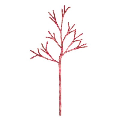 Melrose 29" Red and Beige Striped Branch Christmas Decoration