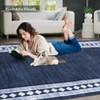 Modern Geometric Area Rug Washable Low Pile Large Soft Carpet, Diamond Border Accent Rugs for Living Room Bedroom. - 2 of 4