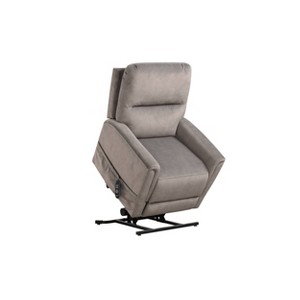 HOMES: Inside + Out Nightfall Flannelette Powered Recliner Lift Chair with Heating and Massage Gray - 1 of 4