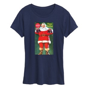 Women's - Coca-Cola - Vintage Santa With Coca Cola Bottles Short Sleeve Graphic T-Shirt - 1 of 4